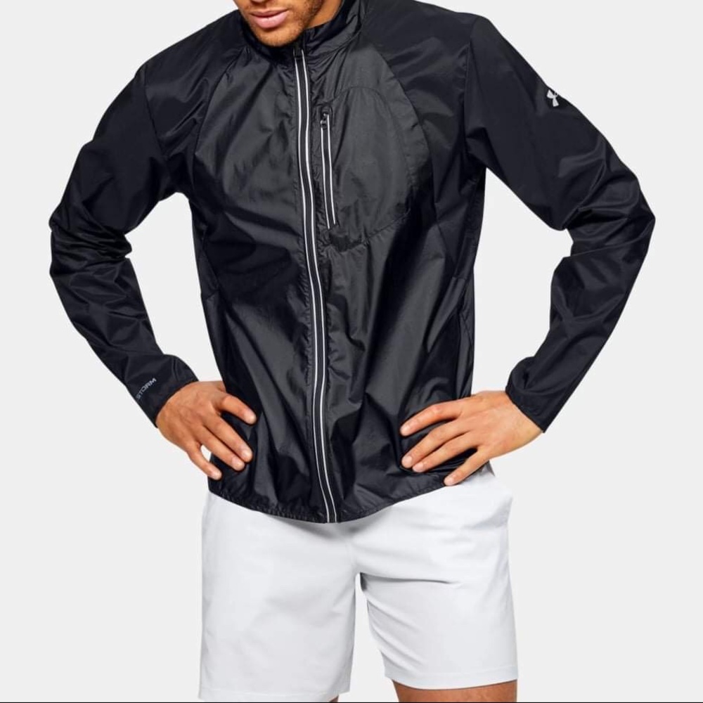 Under Armour Run Impass Storm Water Repellent Jacket Black Mens Large